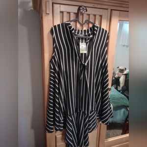 Black and White Striped Dress